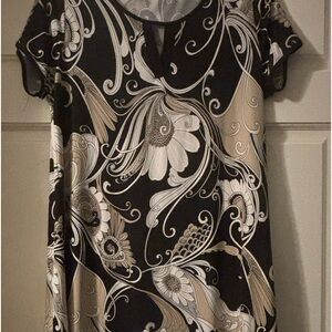 Black/ Gold Shift Evening / Date Dress Lg/xLg